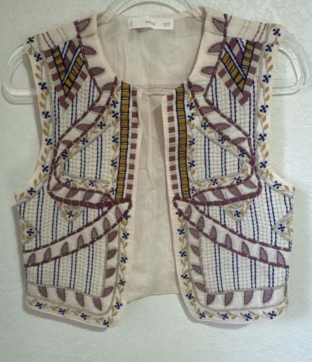 MNG Embroidered Sleeveless Vest